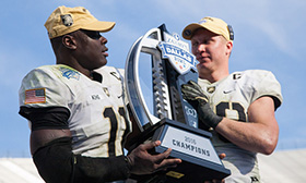 West Point Cadets with Heart of Dallas Bowl Trophy