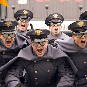 West Point Cadets Yelling at Army Navy Game